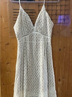 chinese dress ladies J.O.A. Women's TIE Shoulder LACE Detail MIDI Dress, White Eyelet, X-Small :  Amazon.co.uk: Fashion main image 1